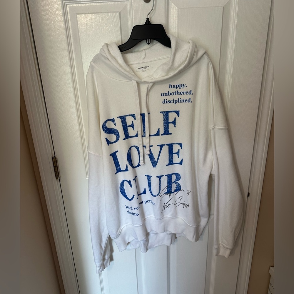 Grayson Threads Self Love White Fleece Hoodie